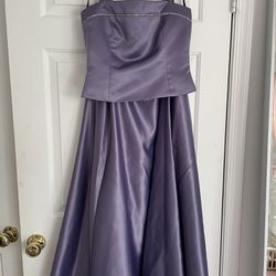 2 Piece Purple Prom  Dress 