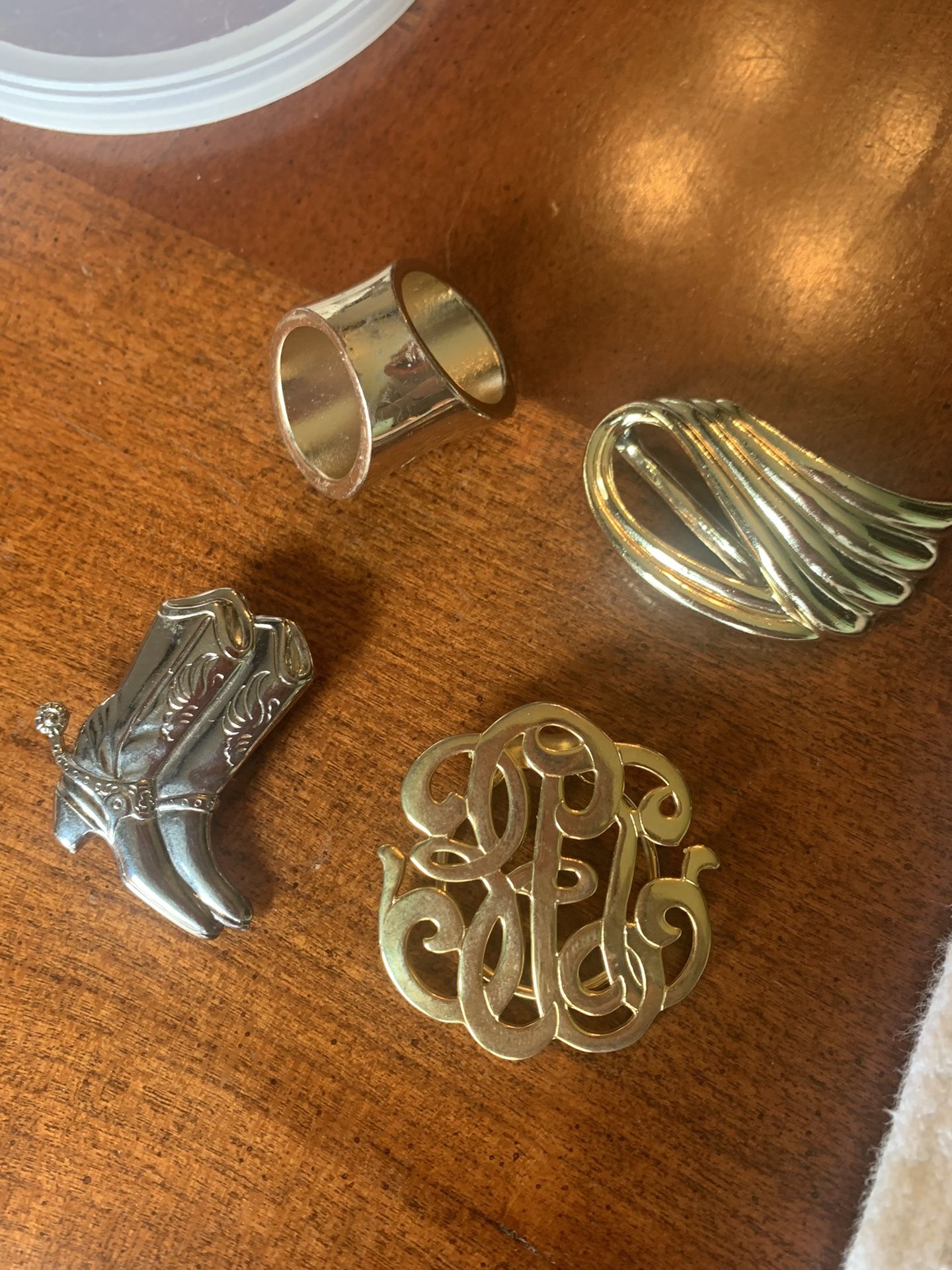 Vintage Scarf Holders Slides & Clips Each