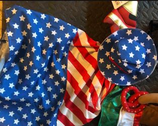 Dog- American Flag Costume Set with Hat
