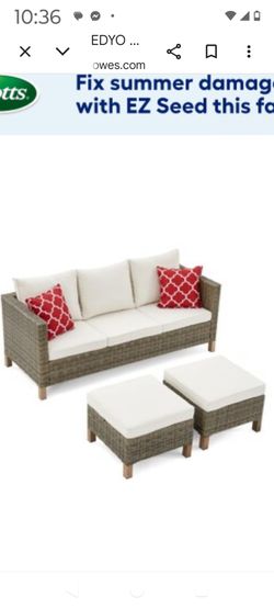 Rattaner 3 Pieces Patio Furniture Set Outdoor
