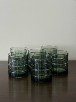 MCM green glass cups