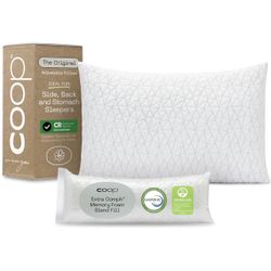 Coop Home Goods Original Adjustable Pillow, Queen Size Bed Pillows for Sleeping, Cross Cut Memory Foam Pillows - Medium Firm Back, Stomach and Side Sl