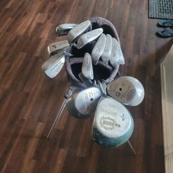 Spalding Clubs With Golf Bag