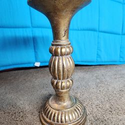 Gilded Fluted Taper and Pillar Candle Holder