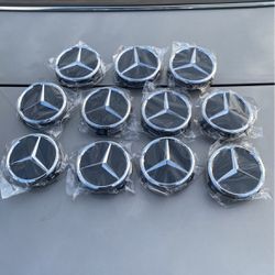 For Mercedes-Benz 4PCS/1Set 75mm Black Wheel Center Hub Caps Cover Badge Emblem
