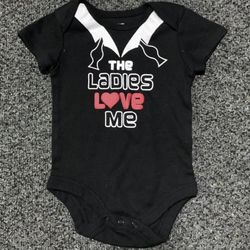 Boys size 3/6 month The Ladies Love Me Valentine’s Day onesie