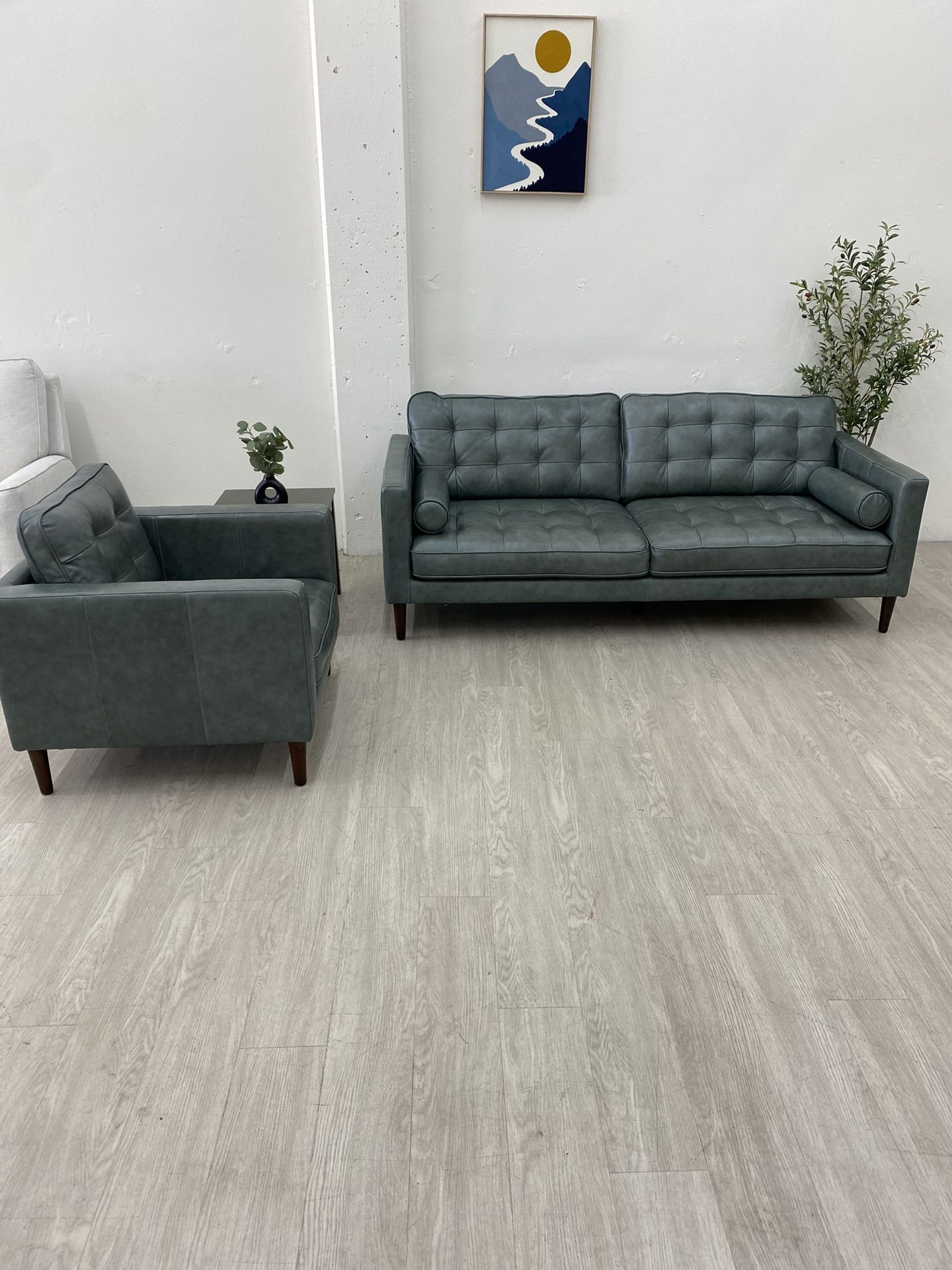 Harstine Leather Sofa And Chair Set