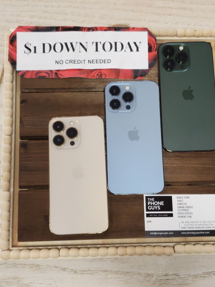 Apple iPhone 13 Pro 5G - $1 DOWN TODAY, NO CREDIT NEEDED