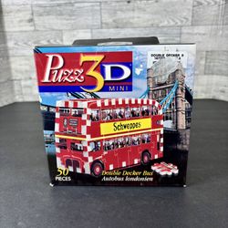 Vintage 90s Double Decker Bus 3D Mini Jigsaw Puzzle Made by Wrebbit Puzz-3D