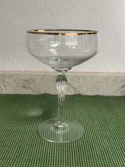 Set of 9  Lenox Crystal “Monroe” Champagne  Sherbert - Gold Rim price set of 9