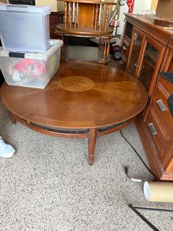 Large round wood table