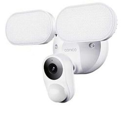 Floodlight Camera, 1080P Outdoor Security Camera, AI Face Recognition, Motion Detection, One-Click Alert, 2500 Lumens Brightness, 2-Way Audio (Black)