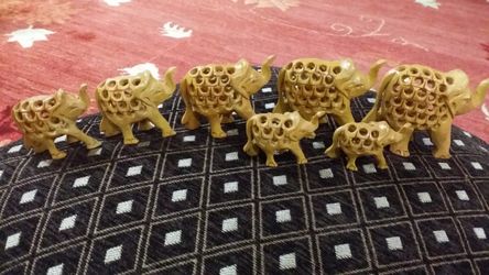 Handmade wooden elements family