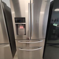 Samsung 33in Stainless Steel 4-doors French Door Refrigerator Used Good Condition With 90day's Warranty  Thumbnail