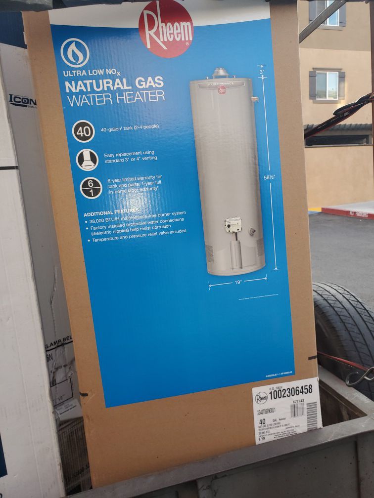New 40 gallon water heater