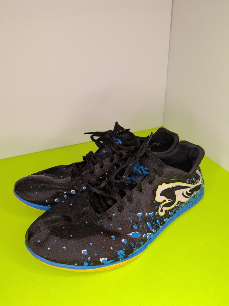 PUMA Men's Crossfox XCS Running Shoe,Black/Brilliant Blue,9.5 D US