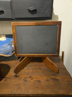 Antique Wood Framed Tabletop Chalkboard