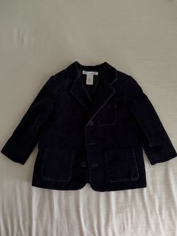 Kids Navy Velvet Blazer Jacket - 9-12 Months