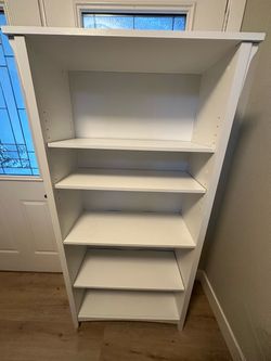 White 5-Shelf Bookcase / Storage Shelf – 63” Tall