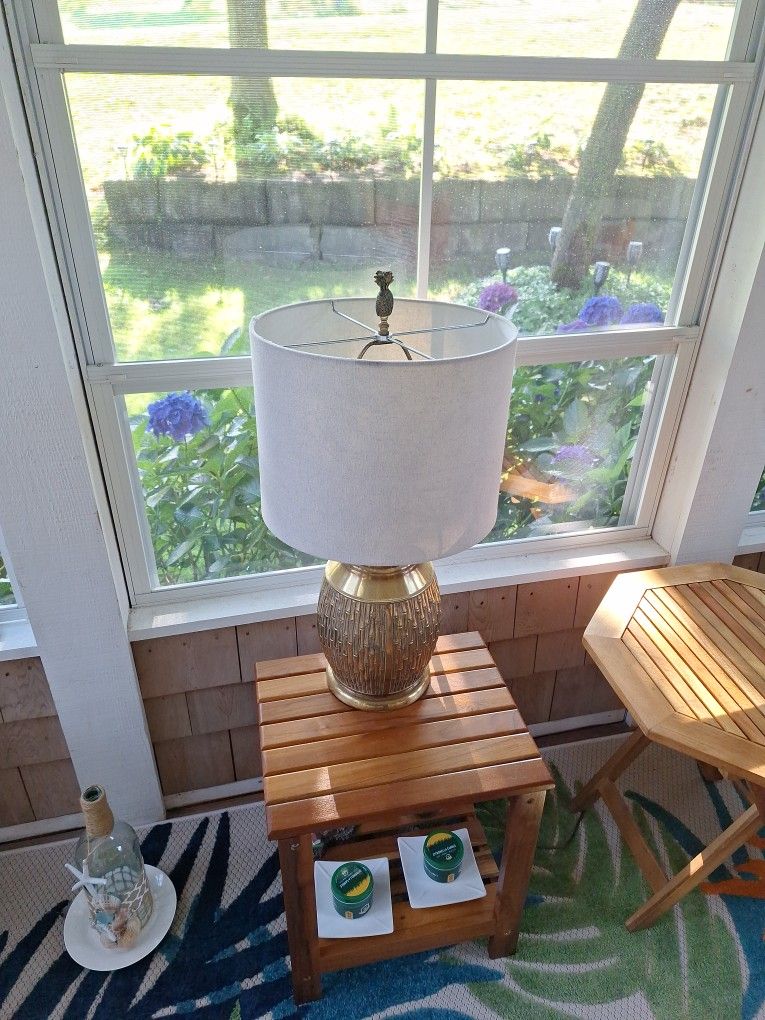 Brass Lamp And Shade
