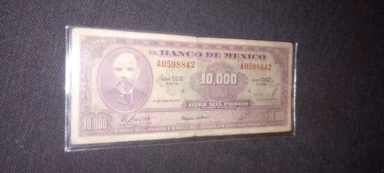 Billete De 10;000 Mil Pesos 1978 Matías Romero  Serie  A
