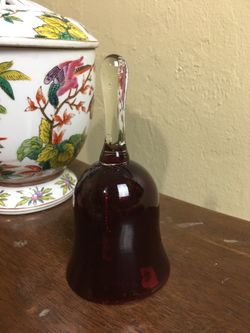 VTG Enesco Ruby Red Wine Crystal Bell