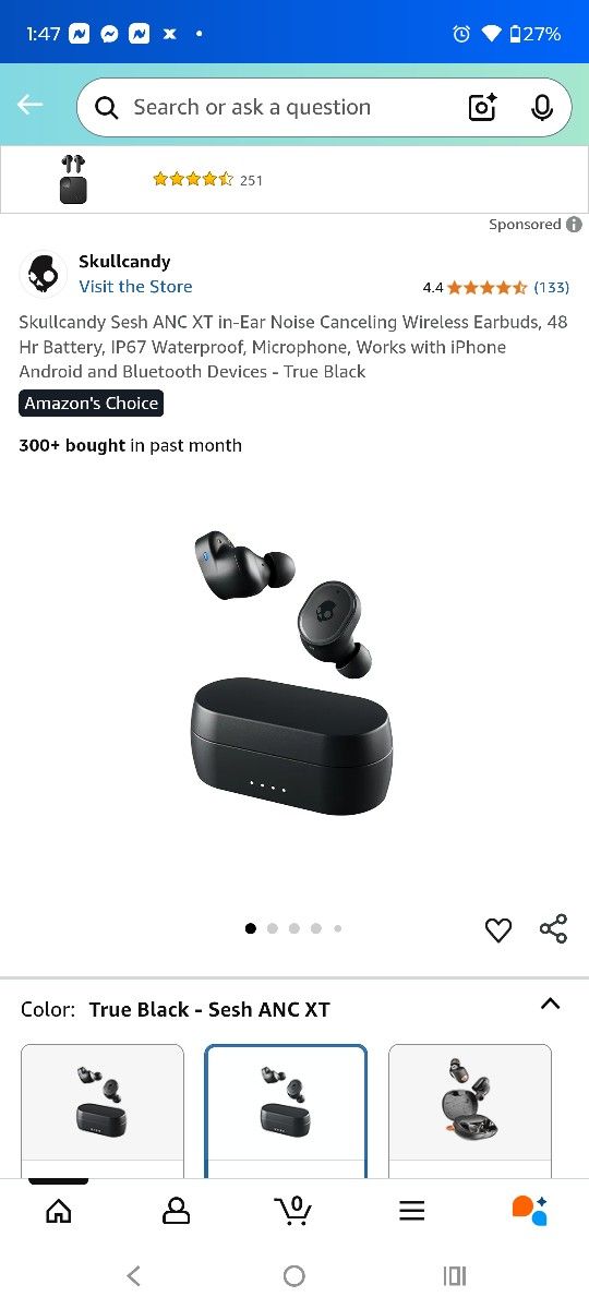 Skullcandy Sesh ANC XT in-Ear Noise Canceling earbuds