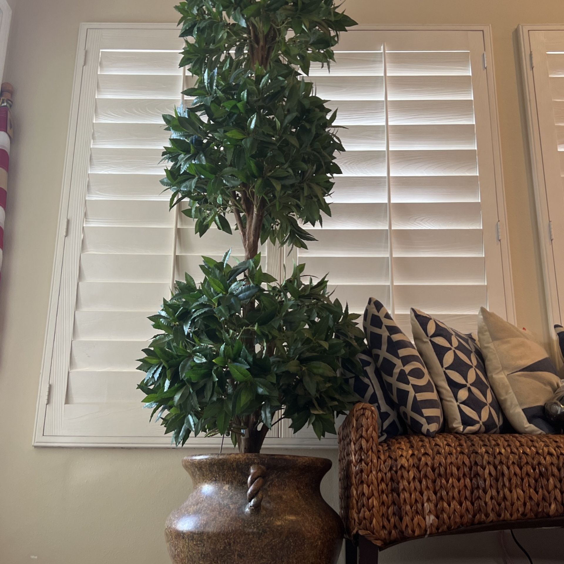 6.5ft Artificial Tree Topiary with Planter—$80 OBO