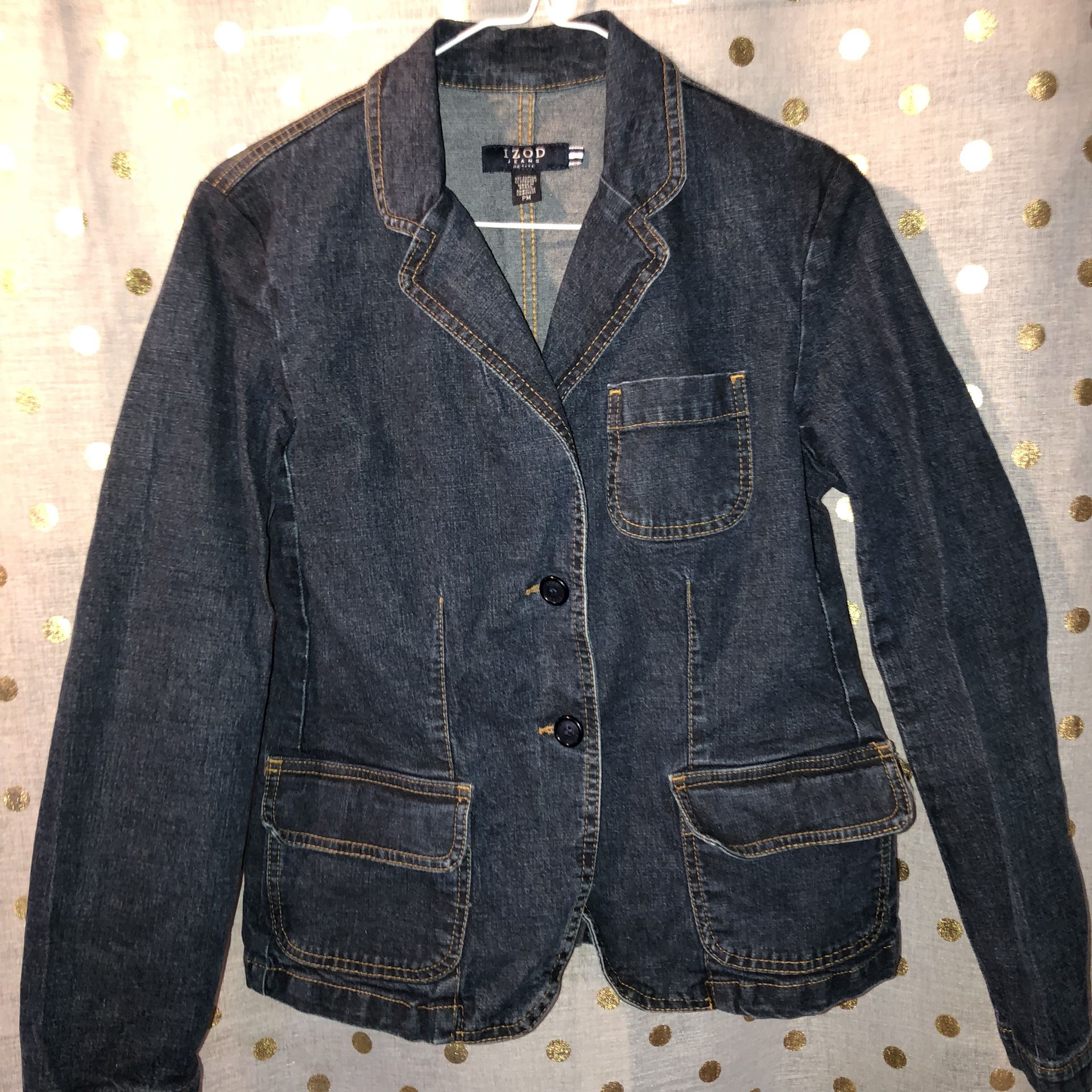 Izod Size Small Denim Button Down Jacket