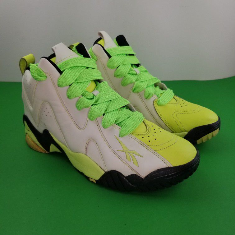 Reebok Kamikaze II Mid Neon Yellow They Glow In The Dark Size 8 V51846 Lime Time