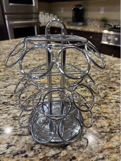 Keurig K-Cup Carousel Rotating Coffee Pod Holder Chrome 27 Capacity