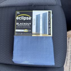 Eclipse Stone Curtain 1 Panel Blue 84" X 42" Blackout Rod Pocket NEW