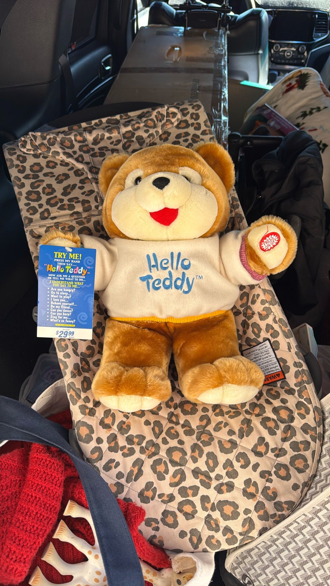 Vintage 2001 Dan Dee Hello Teddy Plush 15”