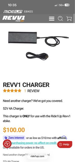 Ride 1 up replacement charger