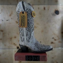 Corral Women's White Glitter Inlay Western Boots