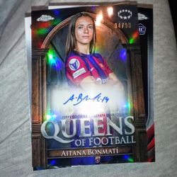 2024 Topps Chrome Aitana Bonmati Queens of Football Autograph Card 04/99 $80