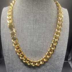 Stainless Steel Gold Cuban Chain 18”