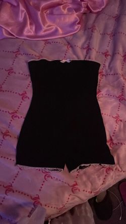 Black white lace trim body suit