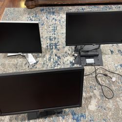 3 Dell Monitors