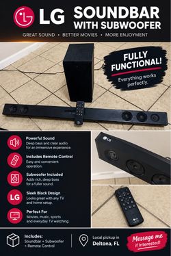 LG sound bar and subwoofer