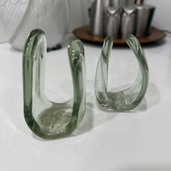 Set of two Unique Glass Candles Holders