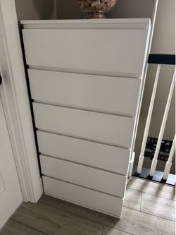 New White Extra Tall Dresser - 6 Drawers