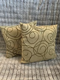 Green throw pillows