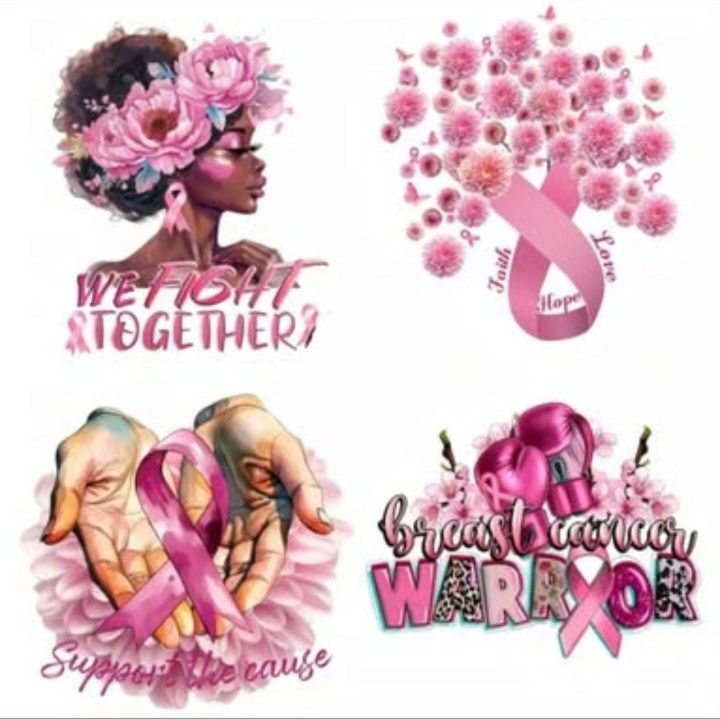 "Pink Ribbon Triumph: DIY Breast Cancer Awareness Heat Transfers"