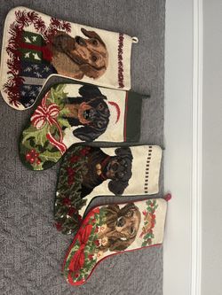 Dachshund Needlepoint Christmas Stockings $30 Each