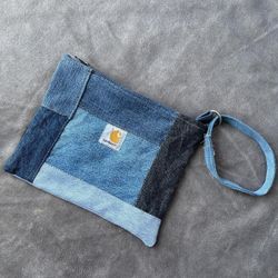 Carhartt Denim Patchwork Clutch Hand Bag