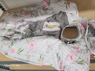 Pink floral, like new, travel shopping cart seat cover