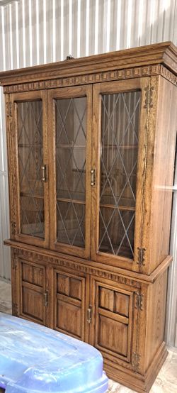 Solid Oak China Cabinet