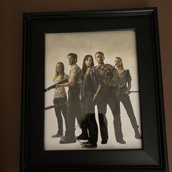 Framed Signed Photo Of Some Of Season 1 Cast Of Walking Dead With Signature