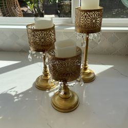 Candle holders w/LED candles 